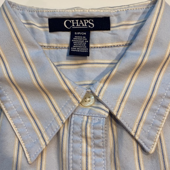 Chaps Small Stripe Button Shirt Long Sleeve New D3 - Picture 3 of 10